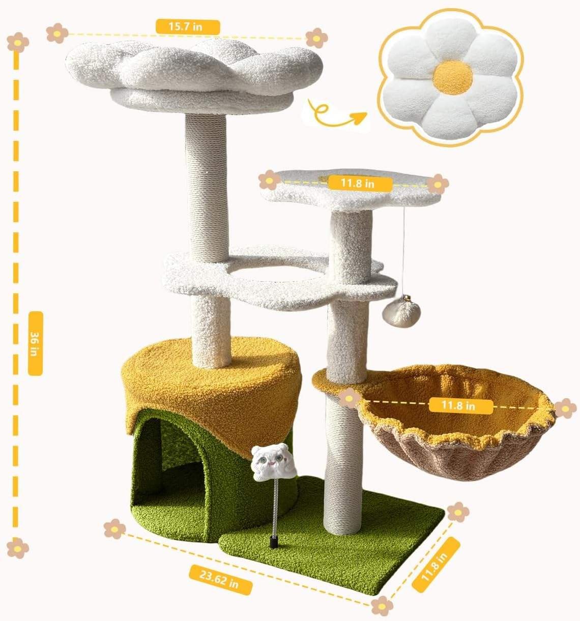 Cat Tree with Removable & Washable Covers