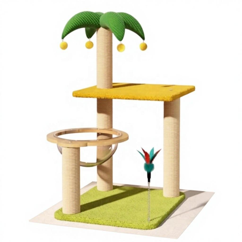 Cat Tree with Built-In Litter Box Enclosure