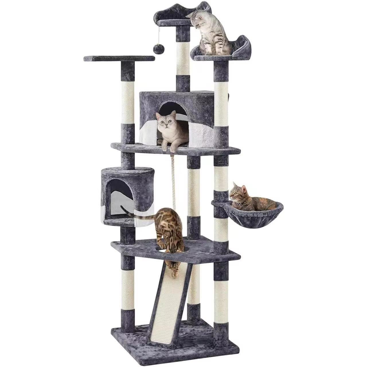 Solid Wood Modern Cat Tree