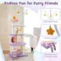Nature-Themed Cat Tree with Artificial Leaves